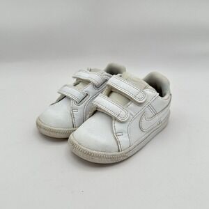 Nike Court Royale Sneakers Shoes Baby Sz 5C White Leather Preppy Cool Streetwear